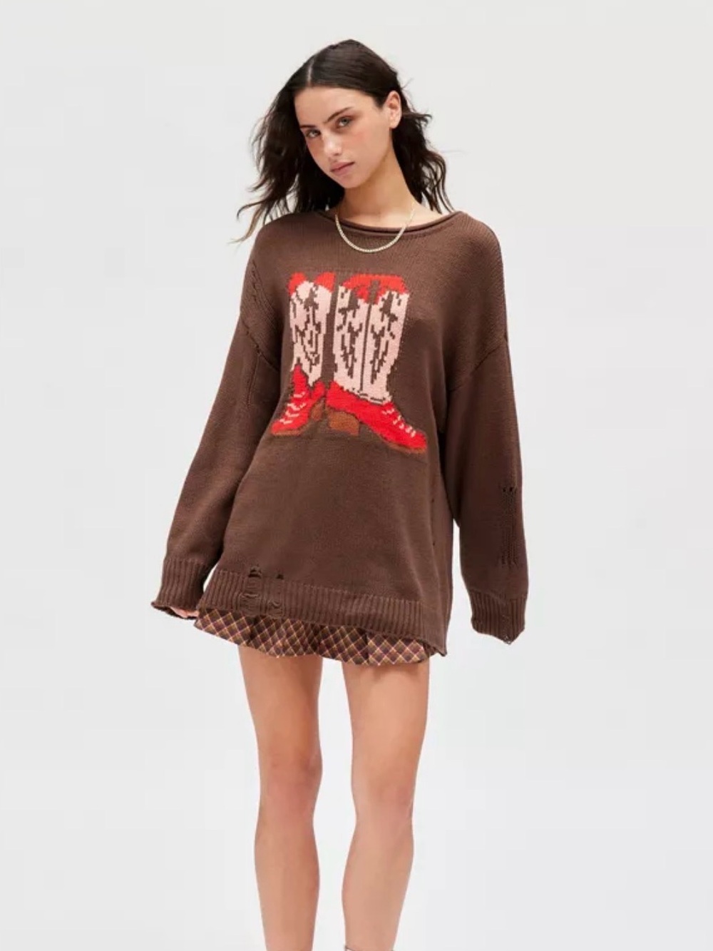 BDG Knit Sweater with Boots Graphic